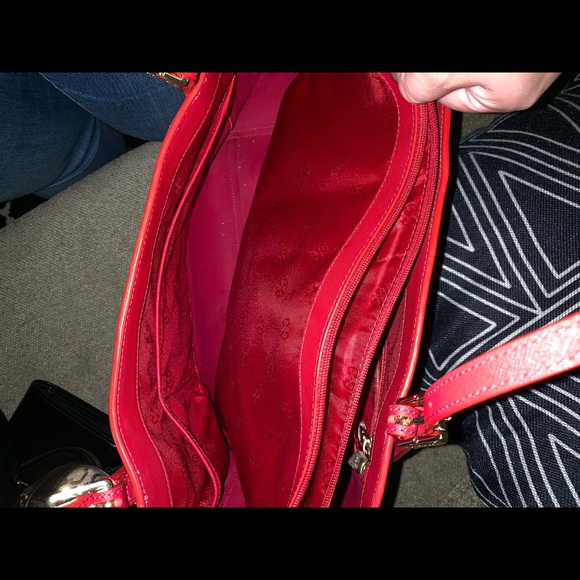 Tory Burch Red tote. Tory Burch cover bag inside - Picture 3 of 3